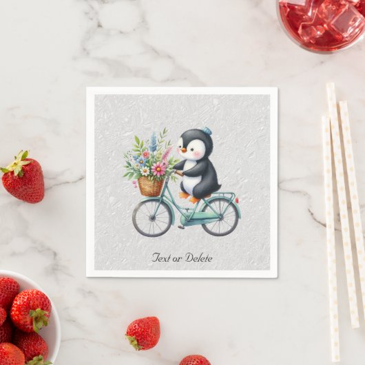 Bloemen Fiets Pinguïn servetten (Insitu)