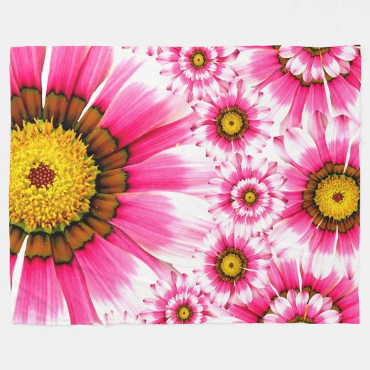 Bloemen Fleece Deken (Voorkant (Horizontaal))