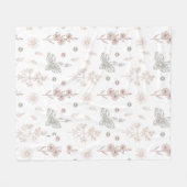 Bloemen Fleece Deken (Voorkant (Horizontaal))