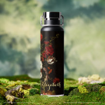 Bloemen Floral Art Goud Monogrammed Zwart