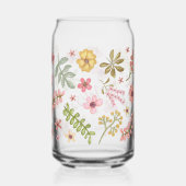 Bloemen Floral Boho botanische Schattigee naam Blikvorm Glas (Achterkant)