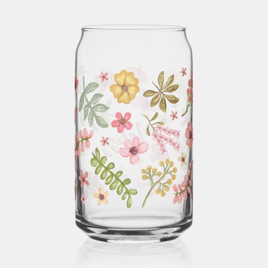 Bloemen Floral Boho botanische Schattigee naam Blikvorm Glas (Achterkant)