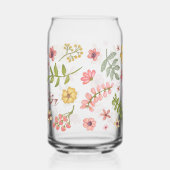 Bloemen Floral Boho botanische Schattigee naam Blikvorm Glas (Links)
