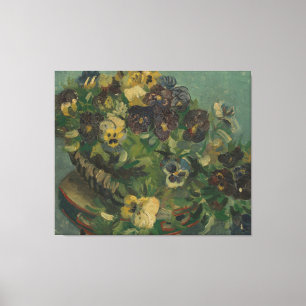 bloemen Floral Van Gogh mandje pansies Canvas Afdruk