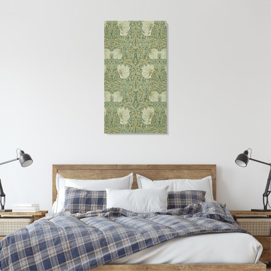 bloemen Floral William Morris Pimpernel Canvas Afdruk (Insitu (Slaapkamer))