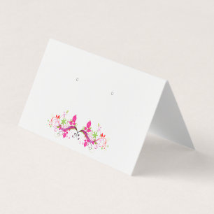 Bloemen Flourish Gevouwen Tent Oorbel Display Kaar Visitekaartjes