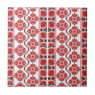Bloemen Folk Decoraties Keramische Tegel Tegeltje
