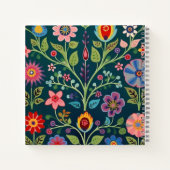 Bloemen Folk Motief Notitieboek (Achterkant)