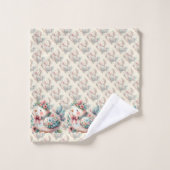 Bloemen Folk Vogel met Pastel Boho Charm Bad Handdoek (Wasdoekje)