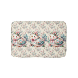 Bloemen Folk Vogel met Pastel Boho Charm Badmat