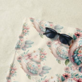 Bloemen Folk Vogel met Pastel Boho Charm Strandlaken (In situ)