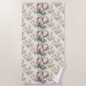 Bloemen Folk Vogel met Pastel Boho Charm Strandlaken (Voorkant)