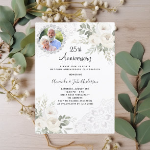 Bloemen foto 25-jarig jubileum kaart
