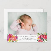 Bloemen Foto Geboorteaankondiging Postkaart (Voorkant / Achterkant)