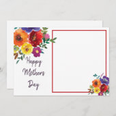 Bloemen fotolijst Moederdag kaart (Voorkant / Achterkant)
