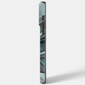 Bloemen Fractal Modern Abstract Bloemblauw Grijs Case-Mate iPhone Case (Achterkant / Links)