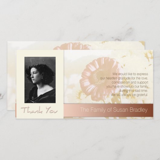 Bloemen Frame Foto Condoleance Bedankt P (Voorkant / Achterkant)