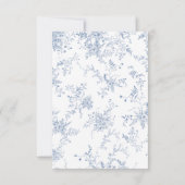 Bloemen Frans Blauw Baby shower Bedankkaart (Achterkant)