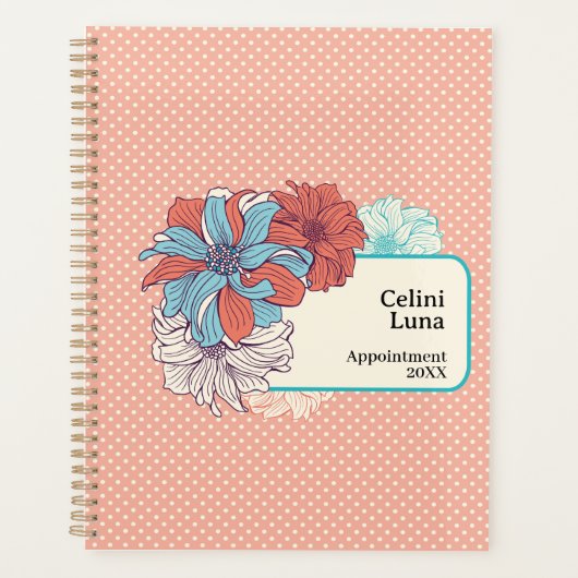 Bloemen gebladerte Modern Minimal Script Planner (Voorkant)