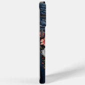 Bloemen geborduurde denim look Case-Mate iPhone case (Achterkant / Rechts)