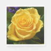 Bloemen Geel Rose Bloem Trouwfeest Servetten (Voorkant)