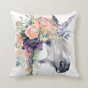 Bloemen Geklede Eenhoorn Kussen
