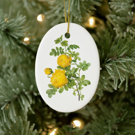  bloemen, gele rozen van Redoute Keramisch Ornament (Boom)