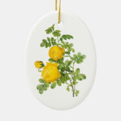  bloemen, gele rozen van Redoute Keramisch Ornament (Achterkant)