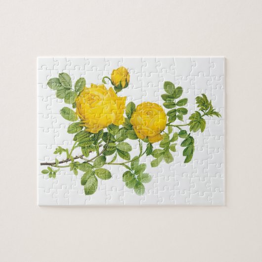  bloemen, gele rozen van Redoute Legpuzzel (Horizontaal)