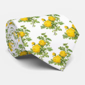  bloemen, gele rozen van Redoute Stropdas (Opgerold)