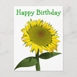 Bloemen Gelukkige Verjaardag Gele Zonnebloem Bloem Briefkaart