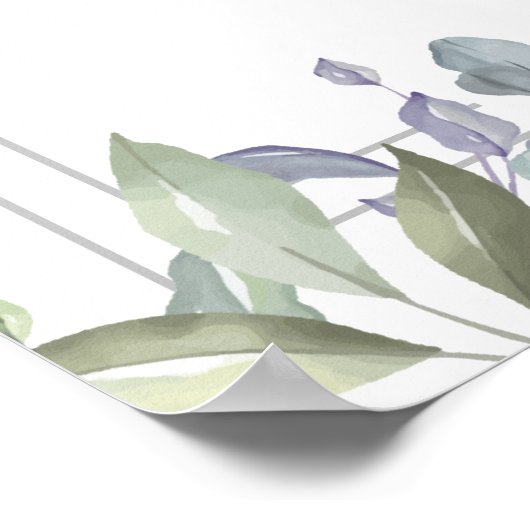 Bloemen Geometrisch Bruiloft Welkomstbord Poster (Hoek)