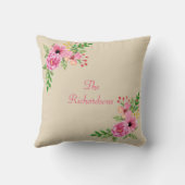 Bloemen gepersonaliseerd kussen (Achterkant)