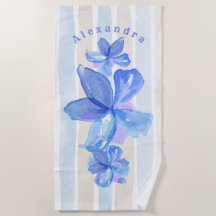 Bloemen gepersonaliseerde strandhanddoek