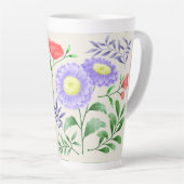 Bloemen geschilderd in waterverf latte mok (Rechterhoek)