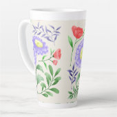 Bloemen geschilderd in waterverf latte mok (Linkerhoek)