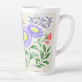 Bloemen geschilderd in waterverf latte mok (Rechts)