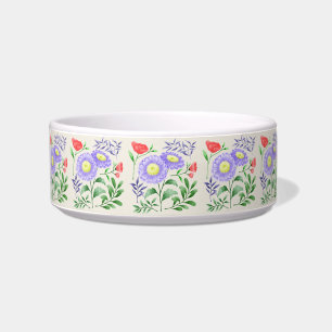 Bloemen geschilderd in waterverf voerbakje