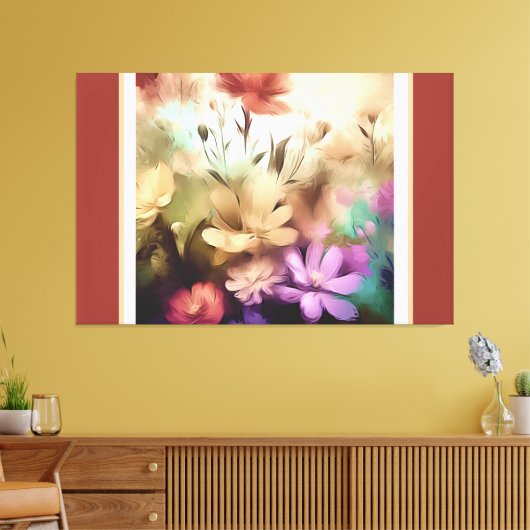 bloemen gestrekte canvas (Insitu (Woonkamer))