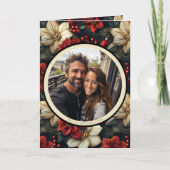  Bloemen Gevouwen Kerstmis Kaart (Voorkant)