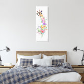 Bloemen Giraffe Canvas Print (Insitu (Slaapkamer))