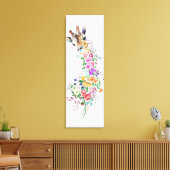 Bloemen Giraffe Canvas Print (Insitu (Woonkamer))
