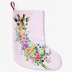 Bloemen Giraffe Christmas Stocking Kleine Kerstsok