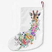 Bloemen Giraffe Kerstkous Kleine Kerstsok (Achterkant)
