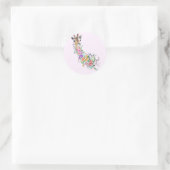 Bloemen Giraffe Sticker (Tas)