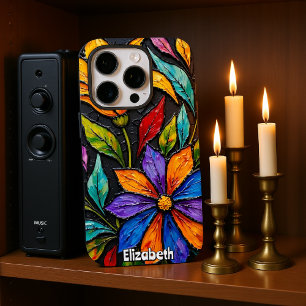Bloemen Glas in lood Vensterpaneel iPhone 16 Pro Hoesje