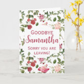 Bloemen Goodbye Pink Rose Flower Kaart (Gele Bloem)