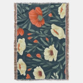 Bloemen Gooi Deken – Vetgedrukte Poppy Flower (Voorkant Verticaal)