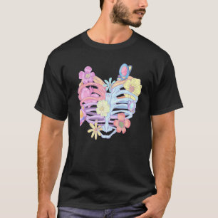 Bloemen Gothic van ribben T-shirt