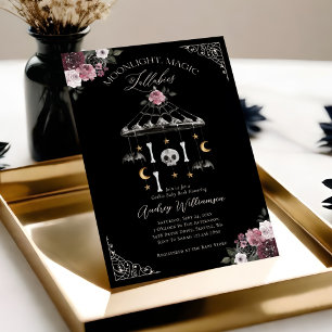 Bloemen Gotisch Mobiel Spooky Baby shower Kaart